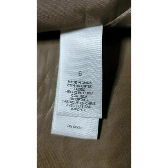 LIZ CLAIBORNE size 6 SHIRT DRESS beige Button Up Short Sleeve pockets front - Picture 9 of 10